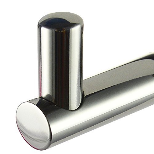 Handtuchhaken Bademantelhaken Kleiderhaken Wandhaken mit 3 Haken der Wand befestigt, Chrom - 2