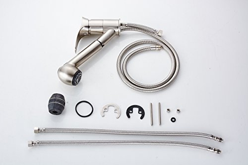 Gimili Küchenarmatur Niederdruck mit Brause Wasserhahn Küche für Armatur Küche Gebürstetes Nickel - 5