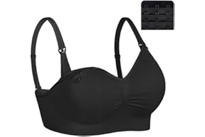 Dreamburn Maternity Nursing Bra 1/2/3 Pack Wireless Seamless Breastfeeding Bras 4 Rows Adjust Hook with Removable Spill Prevention Pads Add Extenders Comfortable