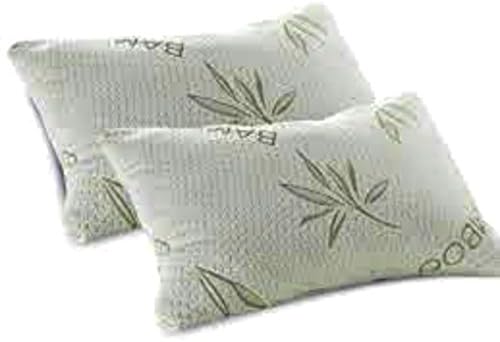 UZZYDEAL LTD SET OF 2 LUXURY MEMORY FOAM FIRM BAMBOO HEAD NECK SUPPORT ORTHOPAEDIC PILLOWS***NEW