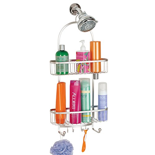mDesign Badezimmer-/Dusch-Caddy für Shampoo, Conditioner, Seife - Extragroß, Satiniert