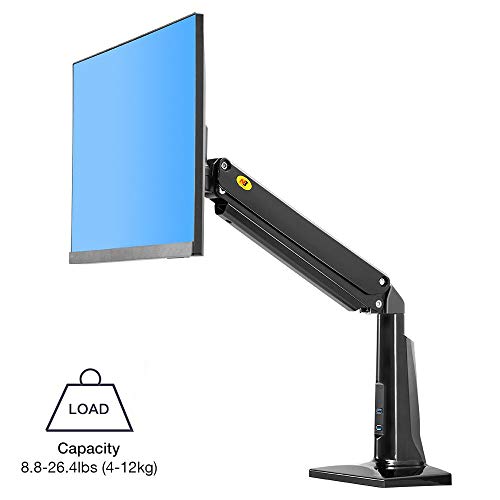 NB North Bayou Monitor Soporte de Montaje en Escritorio Brazo de Monitor Giratorio de Movimiento Completo para Pantalla de 24 '' - 37 '' con un Rango de Peso de 8.8 a 26.4 lbs (4-12 kg) F37 (Negro)