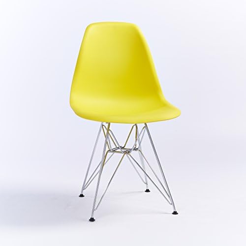 Eiffel DSR Steel Leg Yellow Plastic Dining Chair Retro Style Chairs Modern Designer