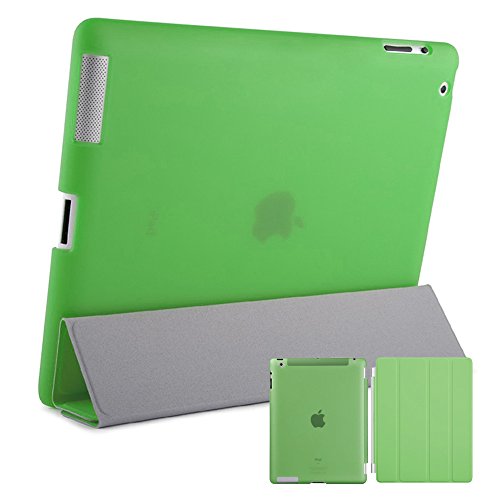doupi® Smart Cover für iPad 2 3 4 mit Smart An/Aus Funktion Etui Schutz Hülle Kunstleder Schutzhülle Ständer Tasche grün