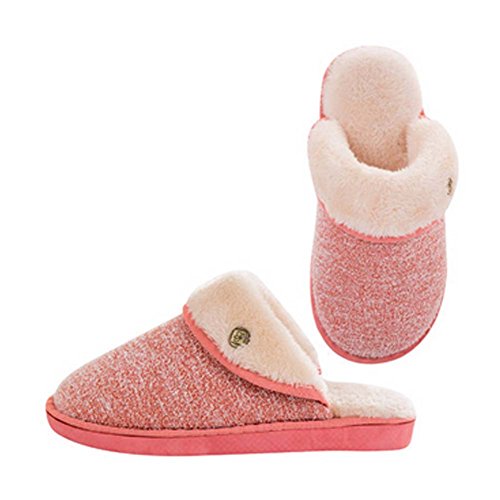 Fashion Cotton Slippers Winter Warm Indoor Slippers Couple Slippers,Women,RED