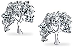 Emma Gioielli – Women Stud Earrings Silver Pl. Tree of Life with Crystals SWAROVSKI ELEMENTS – Gift Box