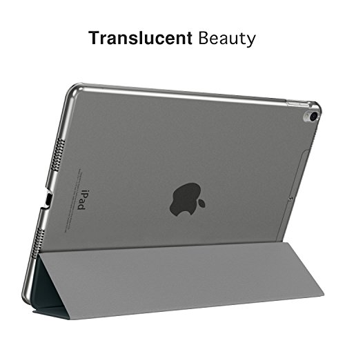 MoKo Hülle für iPad Pro 10.5 Zoll 2017 – PU Leder Tasche Schutzhülle Schale Smart Case mit Translucent Rücken Deckel, mit Auto Schlaf / Wach Funktion und Stanfunktion für Apple iPad Pro 10.5 Tablet, Space Grau - 5