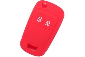 BROVACS Silicone Cover Protector Case Holder Skin Jacket Compatible with OPEL VAUXHALL 2 Button Flip Remote Key Fob CV9624 Red