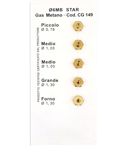 Ugelli Per Cucina A Gas - 5 Pezzi Passo 6 MB Per Metano, Marca Italiana, Per Bruciatori Fornelli - Foto 10