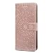 Produktbild LG K40 Hülle Leder Case für LG K40 Schutzhülle Wallet Flipcase Sonnenblume PU Handyhülle Handytasche Etui Schale Geldbörse Karteneinschub Magnetverschluß Ständer Blau