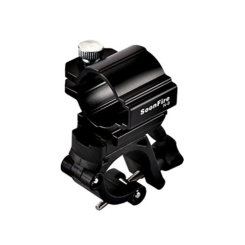 Soonfire N8 Pince de la lampe de bicyclette Cyclisme Poignee Montage sur Velo Pince Clip Bicyclette Lampe de poche LED Lumiere Torche Support