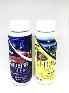 Chlor Away & Aquaria Clear - Chlorine Removed and Cloudiness Remover Combo 120 ML