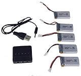 Yacool ® Hubsan X4 H107 H107l H107c H107d Rc Quadcopter Spare Parts 5pcs 3.7v 380mah Li-po Battery and 1 to 5 Balance Charger