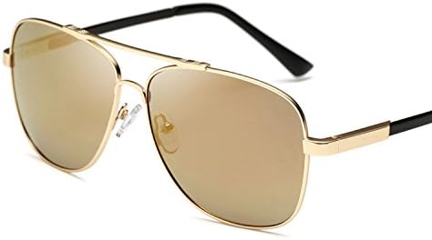 HCIUUI 2018 new sunglasses men's sunglasses male polarizer driver driving personality eyes female round face driving glasses,Gold Frame Gold Polarizer (Gift Box Packaging)