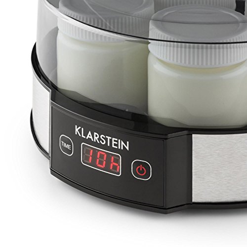 Klarstein Milchstraße • Joghurtbereiter • Joghurt-Maker • einfache Bedienung • leicht zu reinigen • 7 x 190 ml • Geschmacksecht • Glasbehälter mit Schraubdeckel • einstellbarer Timer bis 14h • automatische Abschaltung • Gehäuse aus Edelstahl • • - 4