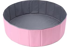 Lotvic Foldable Ball Pit - Waterproof and Portable Round Ocean Pool for Toddler Boys Girls Dogs Cats Indoor Outdoor (100cm, Pink)