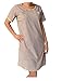Maternity Hospital Gown Nightie for Labour & Birth (Small 8-10, Grey & Yellow)
