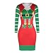 Produktbild Soupliebe Weihnachten Frauen Langarm Print LäSsige Stretchy Skinny Bottom Dress Abendkleider Cocktailkleid Partykleider Blusenkleid