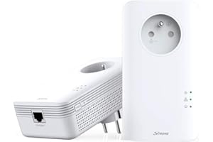 STRONG Pack de 2 Prises CPL 1300 Mbps, Prise filtrée et Port Ethernet, Compatible boxs Internet, Idéal Multi TV, Streaming HD, Aucune Configuration, Prêt à l'emploi