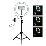 LED Light Ring, avec Trépied Et Support De Téléphone Flexible, Ring Make Up Lumière, Selfie, Live Stream, Visiophone Prise De Vue [USB Plug]