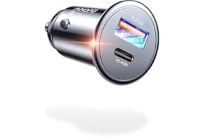 AINOPE 67.5W Volllast Zigarettenanzünder USB C [99% Unsichtbar], 12V USB Adapter Auto Ladegerät USB C [PD45W & QC3.0] Kfz Ladegerät für Galaxy S25 Ultra, iPhone 17 Pro Max Air, Xiaomi 15, iPad