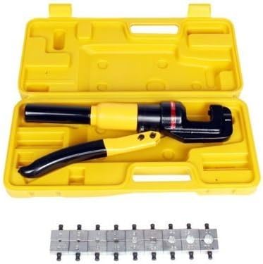 Crimpers 10-Ton Hydraulic Crimping Battery Cable Wire Crimper Lug Terminal Tool w/ 9 Dies by Crimpers