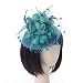 Produktbild Party Kopfbedeckung Hut - Frauen Mädchen Fascinator Hut Mesh Blume Federn Clip Cocktail (Color : Lake Blue)