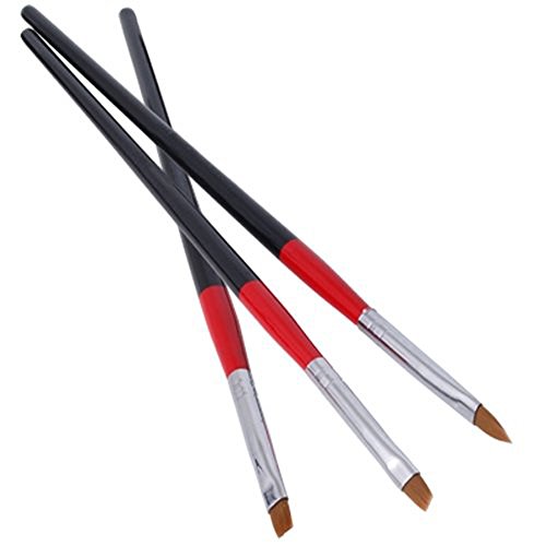 SODIAL(R) 3 X Acrylic UV Gel Nail False Tips Builder Brush Pen