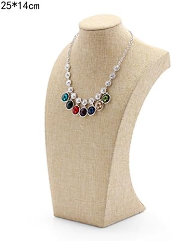 ACTNOW Beige Linen Necklace Bust Jewelry Display Stand Figure Jewelry Display Stand 25x14cm
