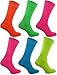 Produktbild Herren / Jungen 5er Pack 5 Farben Neon Socken Teddy Boy Rock N Roll Party Kostüm Verkleidung Größe 39-46