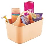 PORTÁTIL: Estas cestas de baño cuentan con un asa incorporada para llevarlas de cuarto en cuarto. Con diseño sencillo, estos organizadores de baño combinan con cualquier decoración.