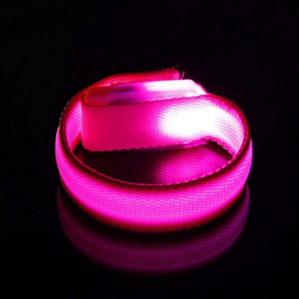 sunnymi Weihnachten Deco Party Night Running LED Armband✔LED Leuchtend Armband Light ✔ Nacht Sicherheit Warnung ✔LED-Taschenlampe (Rosa, 22cm)