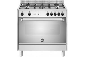 La Germania AMN965GXV - Cucina a gas, n° 5 fuochi, forno a gas, 90x60 cm, Coperchio non Incluso