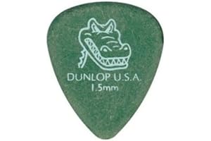 JIM DUNLOP Púas Dunlop Gator Grip de 1,5 mm verde, 6 unidades