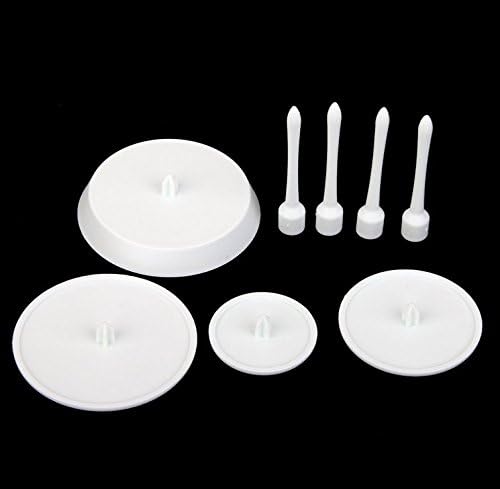 Yeah67886 DIY Sugarcraft Decorating Tool Cupcake Mold Stand Icing Cream Flower Nails Set (White)