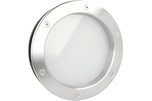 MLS Bullauge B4000, Bullauge für Türen, aus Rostfreiem Edelstahl, VSG-Sicherheitsglas, Passend für 40 mm Starke Türen, Beidseitig Sichtbare Befestigungsschrauben, 300 mm Durchmesser, Mattes Glas