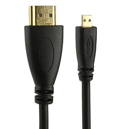 HDMI Kabel, Version 1.4, Gold überzogenes Micro HDMI-Stecker auf HDMI-Stecker Spiralkabel, Unterstützung 3D / Ethernet, Länge: 60cm - 2