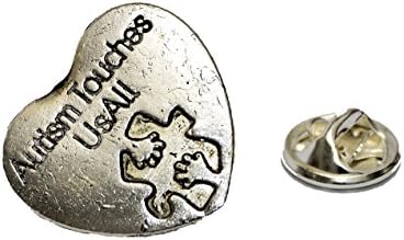 Autism Touches Us All - Pinbadge / Brooch. Silver Plated.