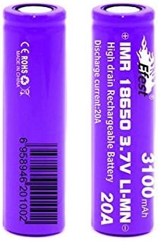 2 x Genuine Efest 3100mAh IMR 18650 BATTERY - 20AMP BATTERY - FLAT TOP …