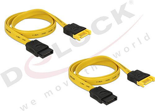DELOCK Kabel SATA 6Gb/s 10cm gelb Verlaengerung St/Bu