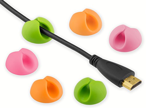 Preisvergleich Produktbild 6x mumbi Kabelführung für den Schreibtisch / 6er Set Computer Kabelmanagement in bunt