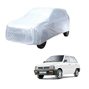 AutoRetail Car Body Cover for Maruti Suzuki 800 (2004) (Without Mirror Pocket) (Silver Matty)