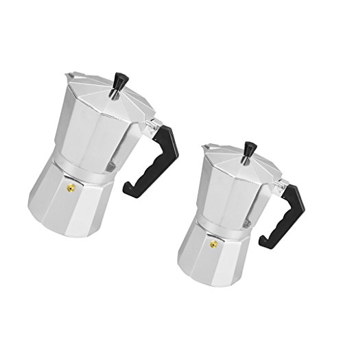 Gazechimp Metall Espressokocher | Mokkakanne | Mocca-Kocher | Kaffeekocher Set/2pcs