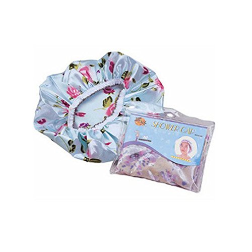 SwirlColor Women Waterproof Shower Hat Bathing Cap Ear Cap Elastic Band Spa Shower Cap