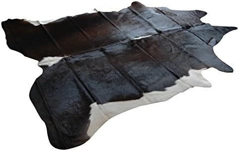 Natural Cowhide Rug - Dark Brown White - 234 cm x 208 cm Luxury Designer Hide by Narbonne Leather Co