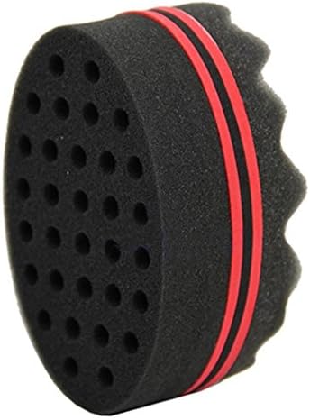 Hair Small Wave Twists ,Two Sides Oval Shape Afro Curl Barber Tool,Afro Style Coil Wave, Hair Curl Sponge Brush for Natural Hair(Black)