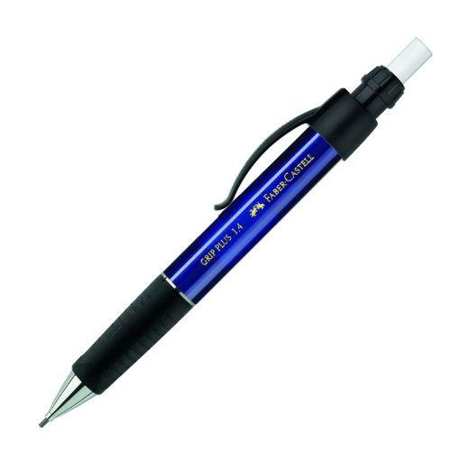Faber-Castell 131432 - Druckbleistift GRIP PLUS, Minenstärke: 1,4 mm, Schaftfarbe: blau metallic