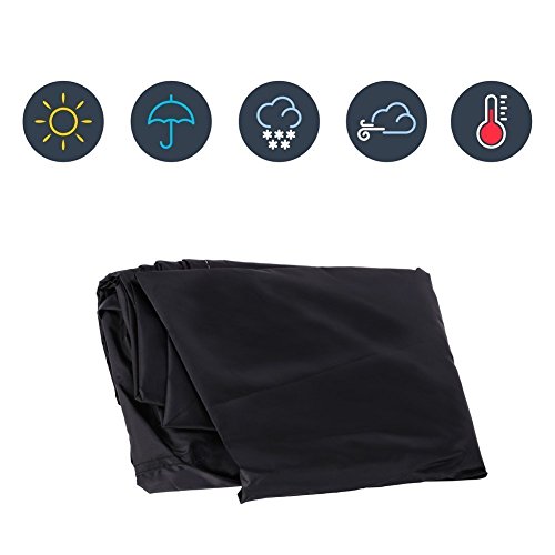 GHB BBQ Grillabdeckung Gasgrill Schutzhülle Abdeckhaube Haube 145 x 61 x 117cm schwarz - 4