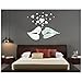 Produktbild SODIAL(R) Liebhaber Lippen Liebe Herzen moderne stilvolle Mode Art Design abnehmbare DIY Acryl 3D Spiegel Wandtattoo Wandaufkleber fuer Schlafzimmer TV Hintergrund Wand Home Dekoration,Silber