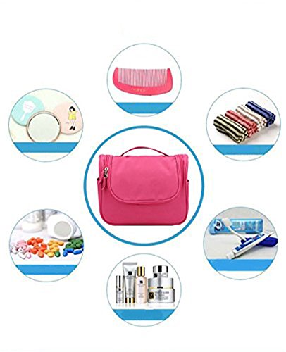 CINEEN Wasserdicht Kosmetiktasche Reise Make-Up Kosmetikkoffer Verfassungsbeutel Schminktasche Kulturbeutel Zweischichtig Klein Tupfen Toiletry Bag Handtasche - 2